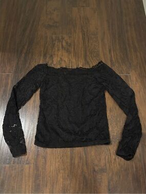 Black Lace Off the Shoulder Top